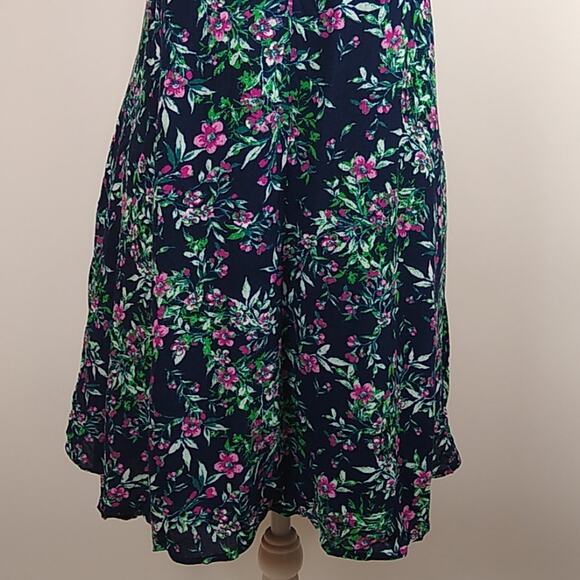 Entro Floral Lace Up High Low Boho Dress Large - Picture 3 of 11